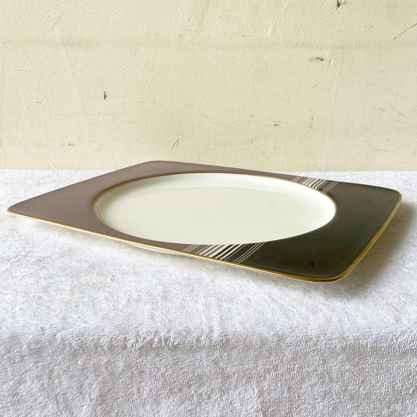 Post-Modern Postmodern Purple White and Black Serving Platter by Daniel Hechter For Sale