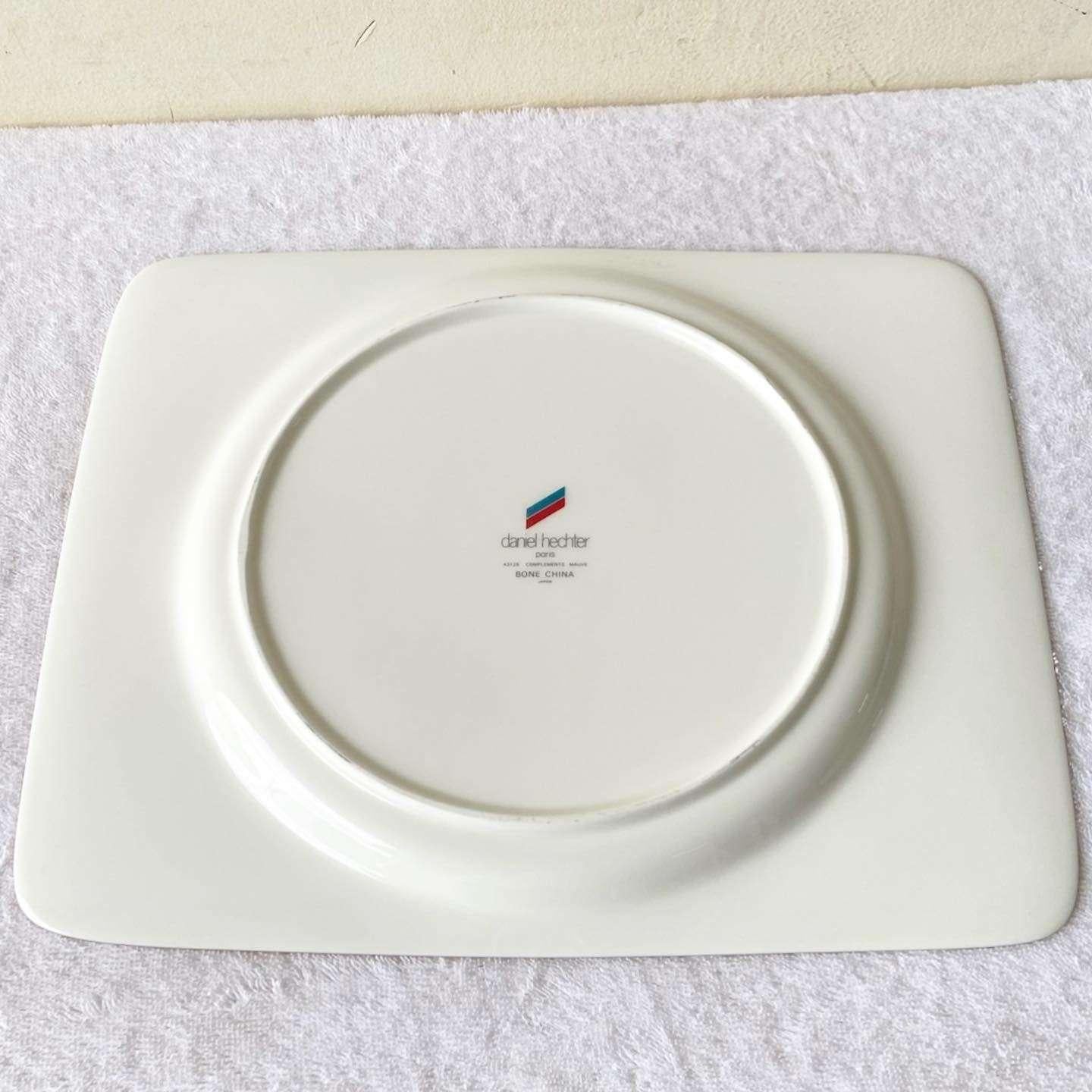 French Postmodern Purple White and Black Serving Platter by Daniel Hechter For Sale