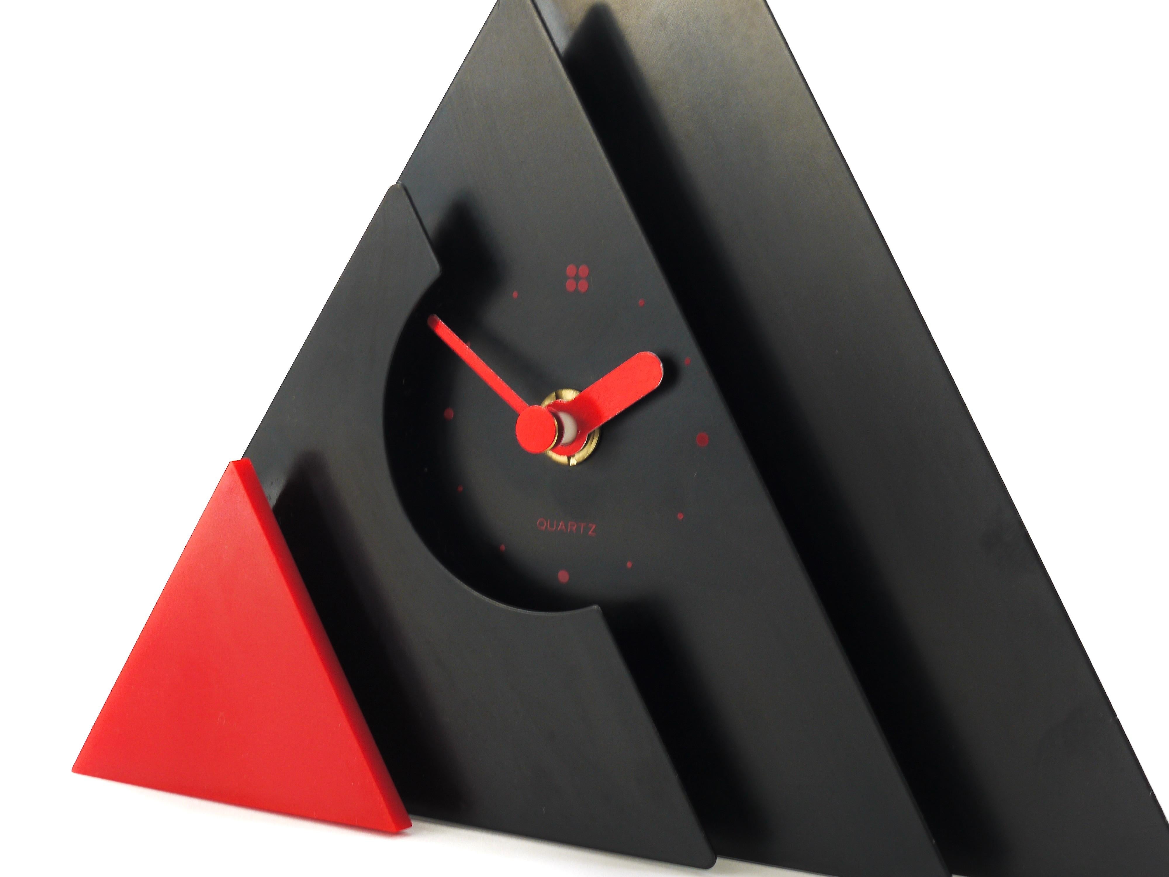 red triangle wall clock