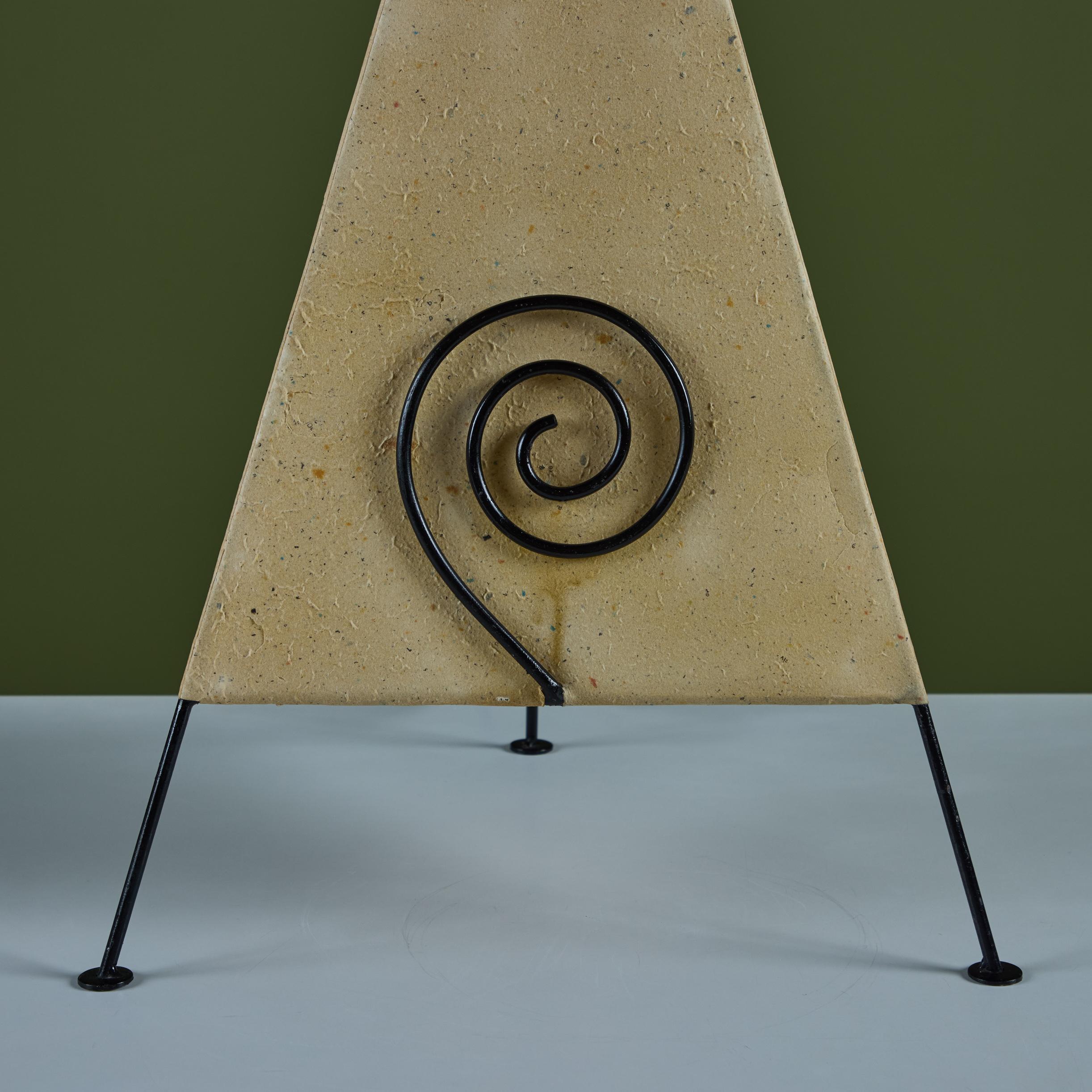 Postmodern Pyramid Paper Shade Table Lamp For Sale 6