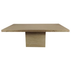 Postmodern Rectangular 'Live Edge' Travertine Dining Table