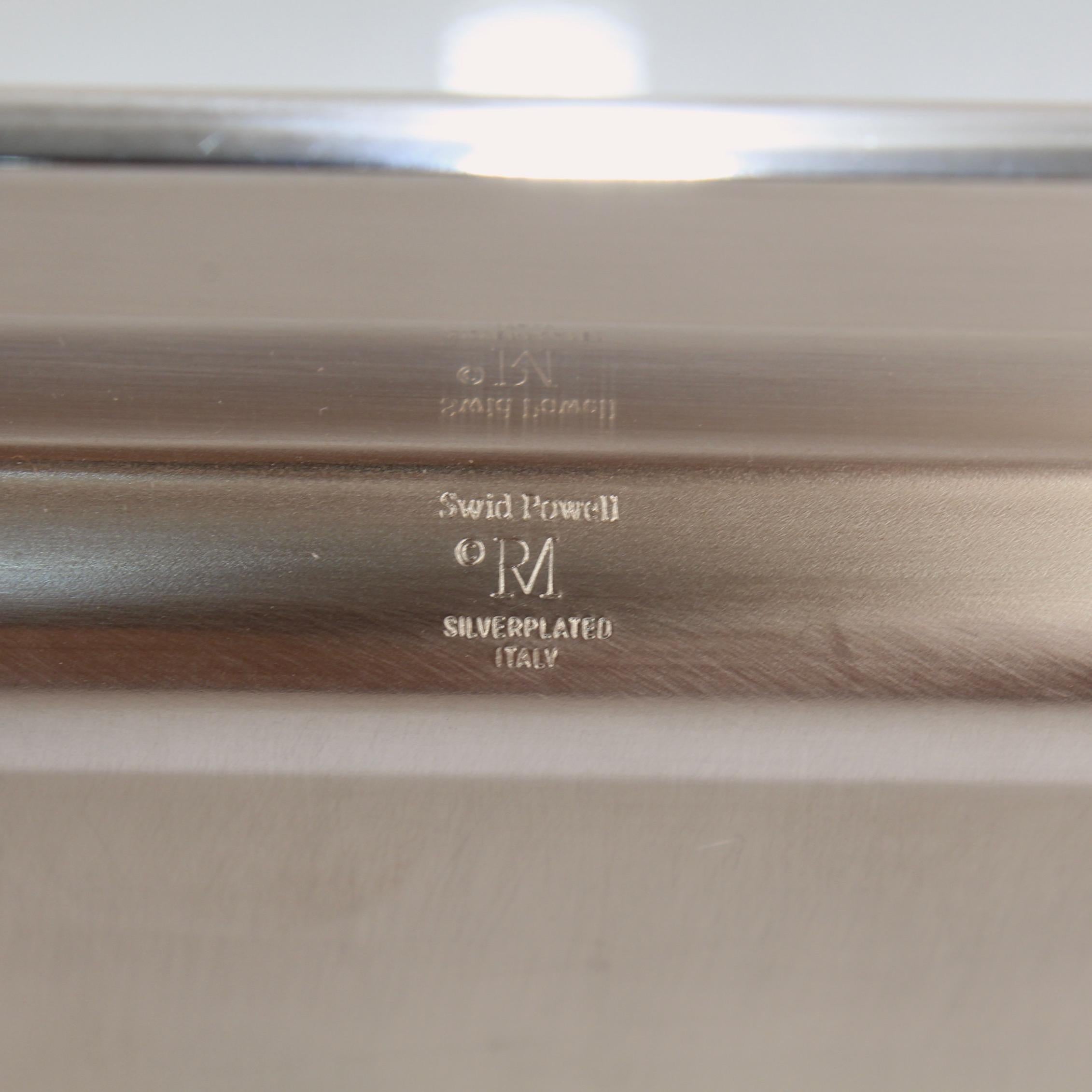 Women's or Men's Postmodern Rectangular Silver Plate Bar Tray by Richard Meier for Swid Powell For Sale