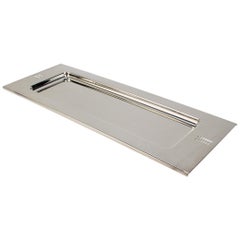 Postmodern Rectangular Silver Plate Bar Tray by Richard Meier for Swid Powell