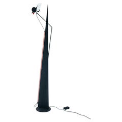 Lampadaire postmoderne rouge noir blanc, xl, Neukro Menden, Whiting Allemagne années 1980