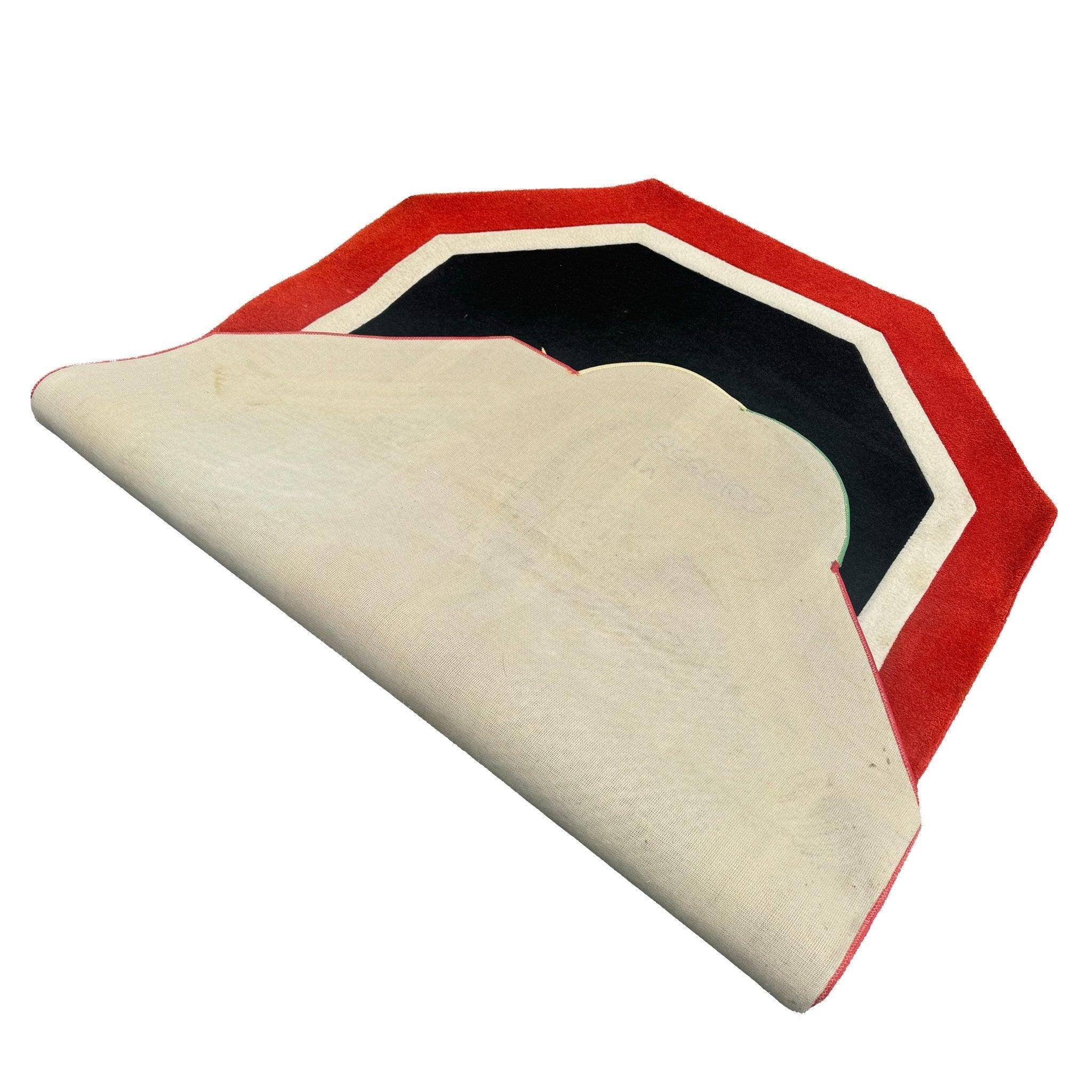 Postmodern Red Black Yellow Blue and Green Area Rug In Good Condition For Sale In Delray Beach, FL