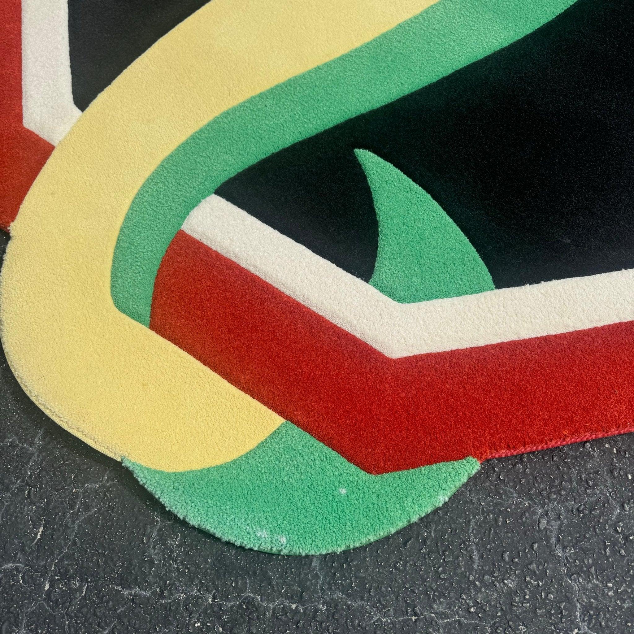 Postmodern Red Black Yellow Blue and Green Area Rug For Sale 1