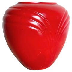 Jarrón de cerámica rojo postmoderno by Haeger