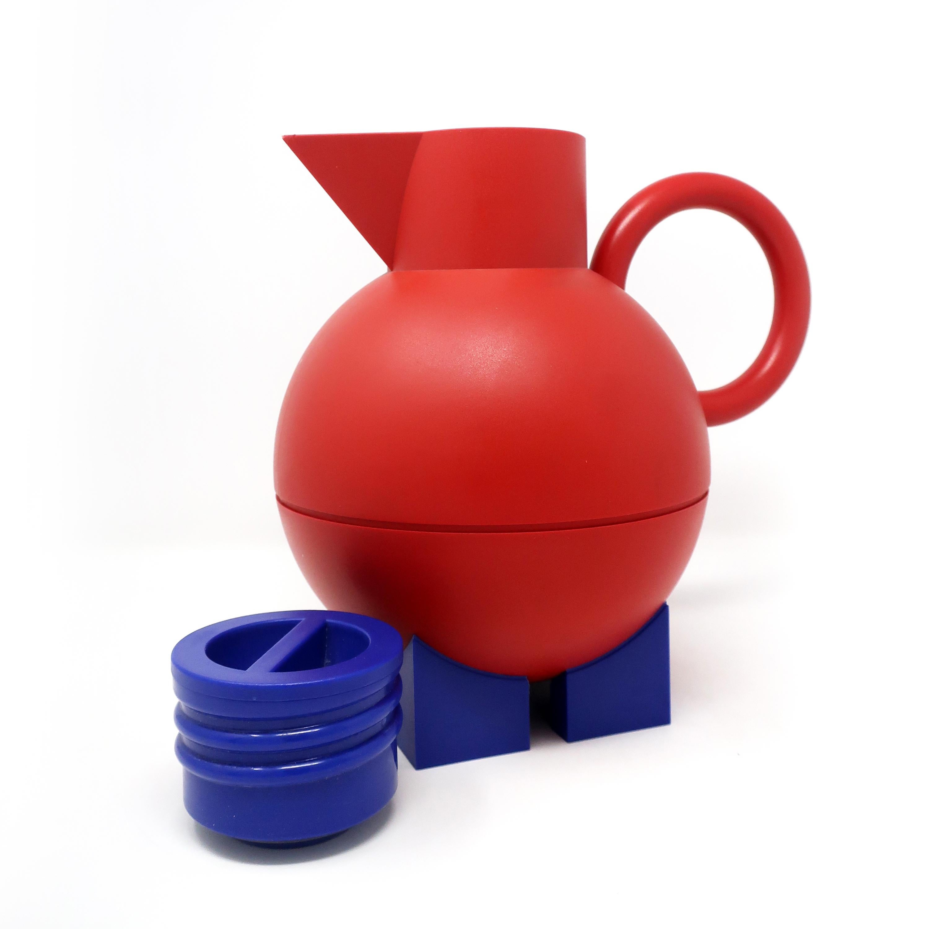 Glass Postmodern Red Euclid Thermos by Michael Graves for Alessi