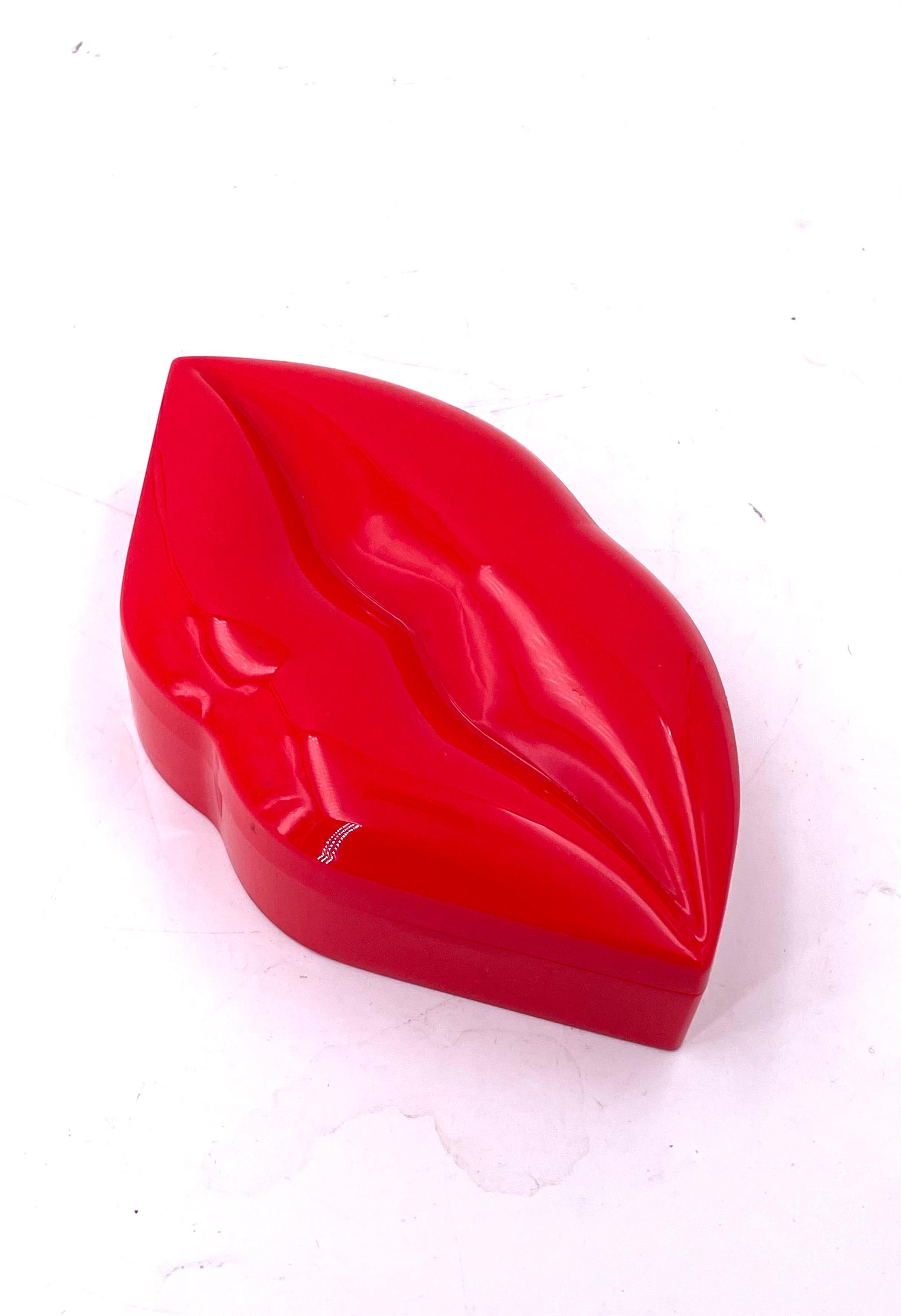 red plastic lips