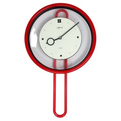 Postmodern Red, White, and Black Pendulum Wall Clock by Marcel