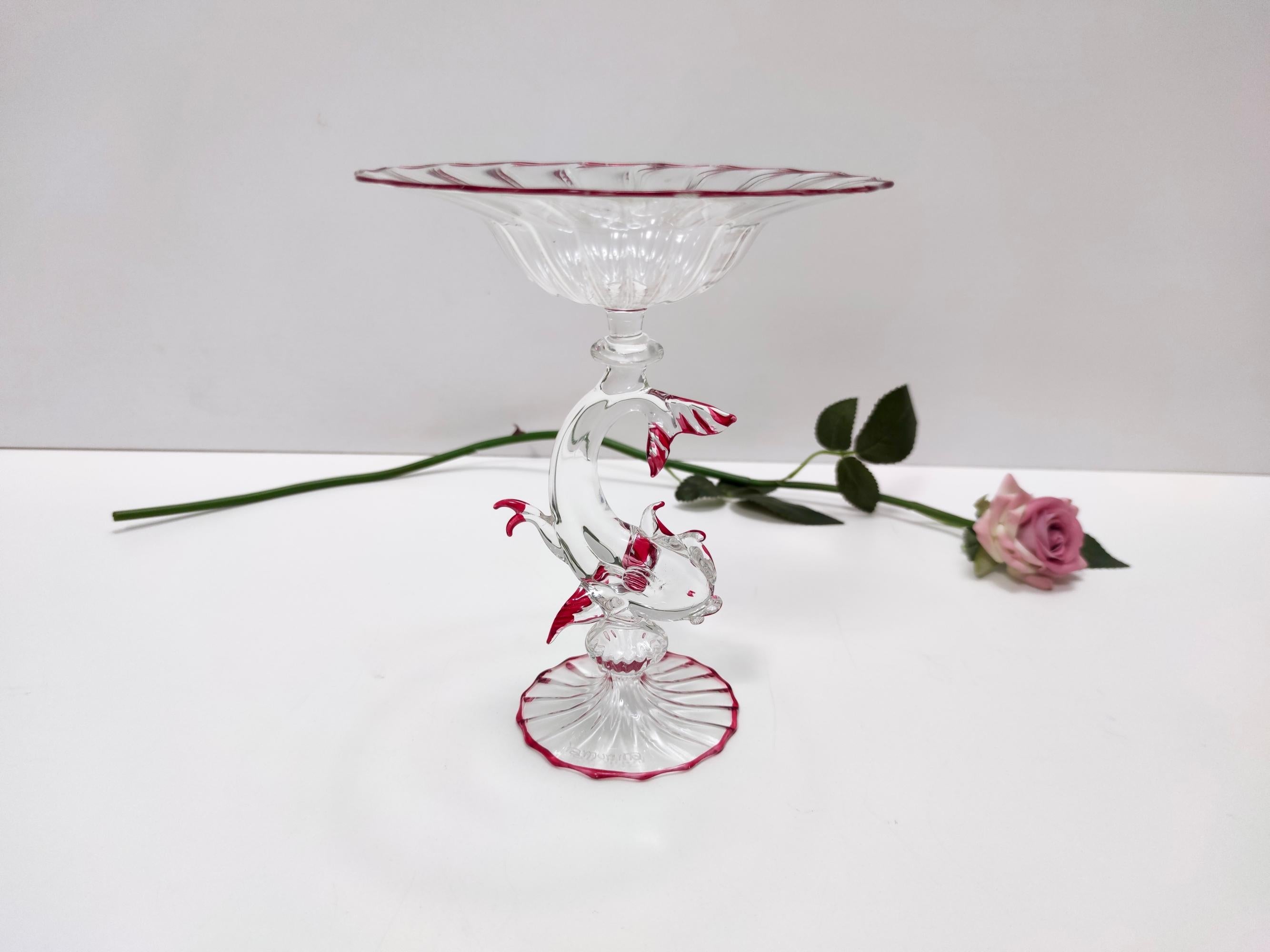 Postmodern Renaissance style Murano Glass Cake Stand by La Murrina, Italy In Excellent Condition For Sale In Bresso, Lombardy