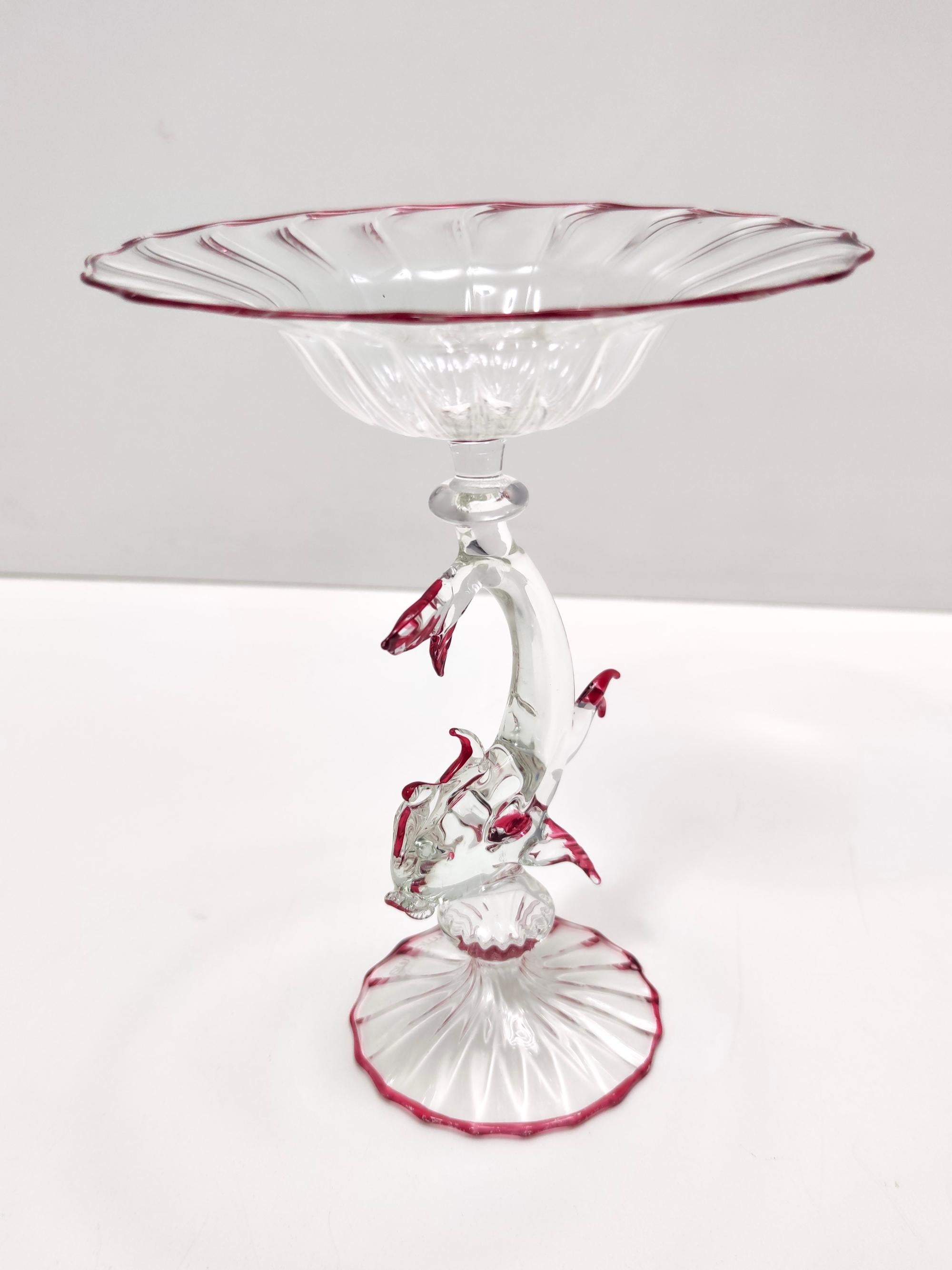 Late 20th Century Postmodern Renaissance style Murano Glass Cake Stand by La Murrina, Italy For Sale