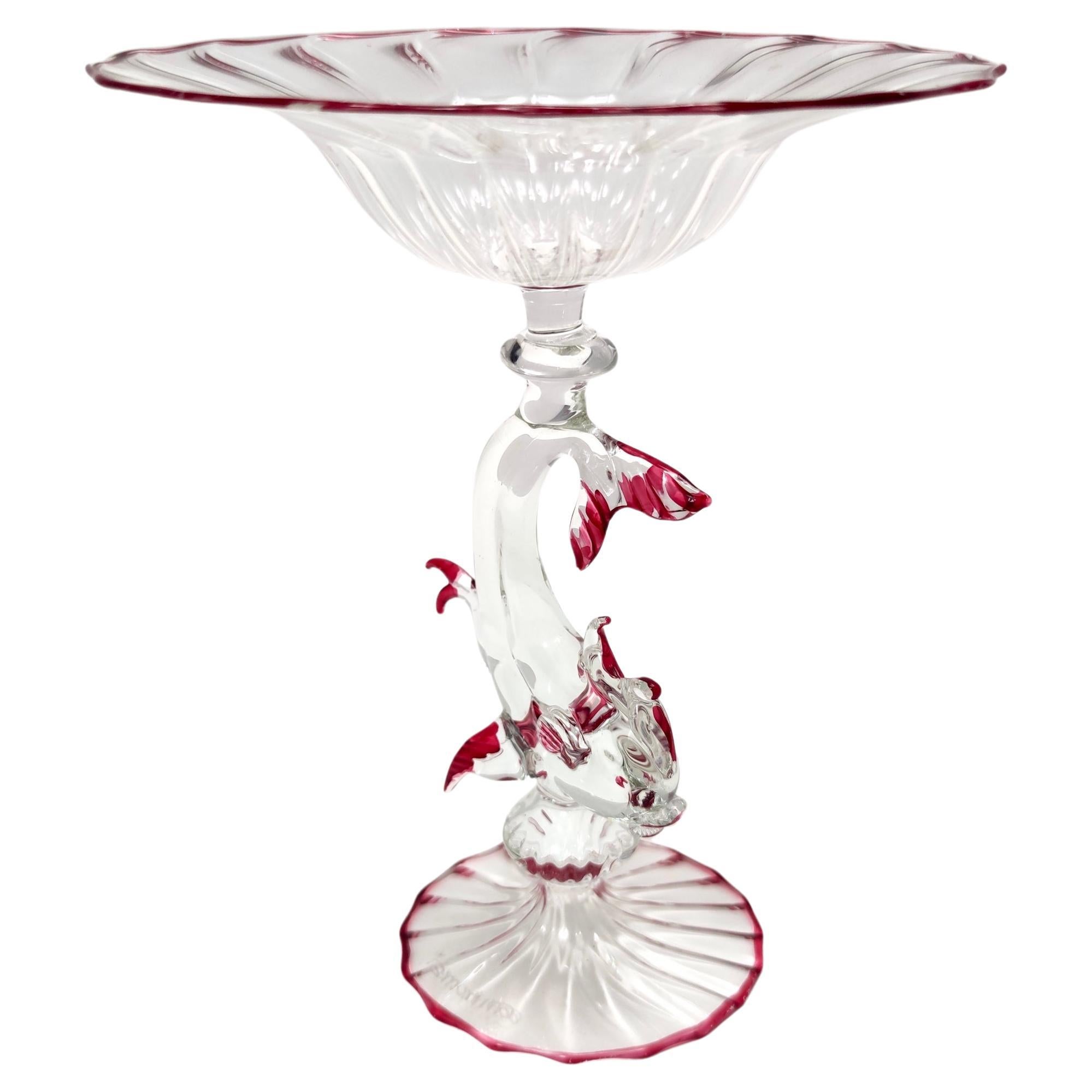 Stand à gâteaux postmoderne en verre de Murano de style Renaissance par La Murrina, Italie