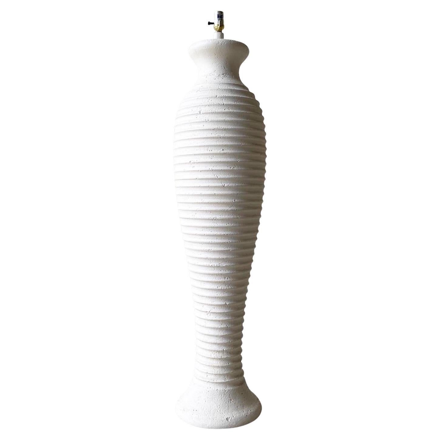 Postmodern Ribbed Ceramic Floor Lamp For Sale