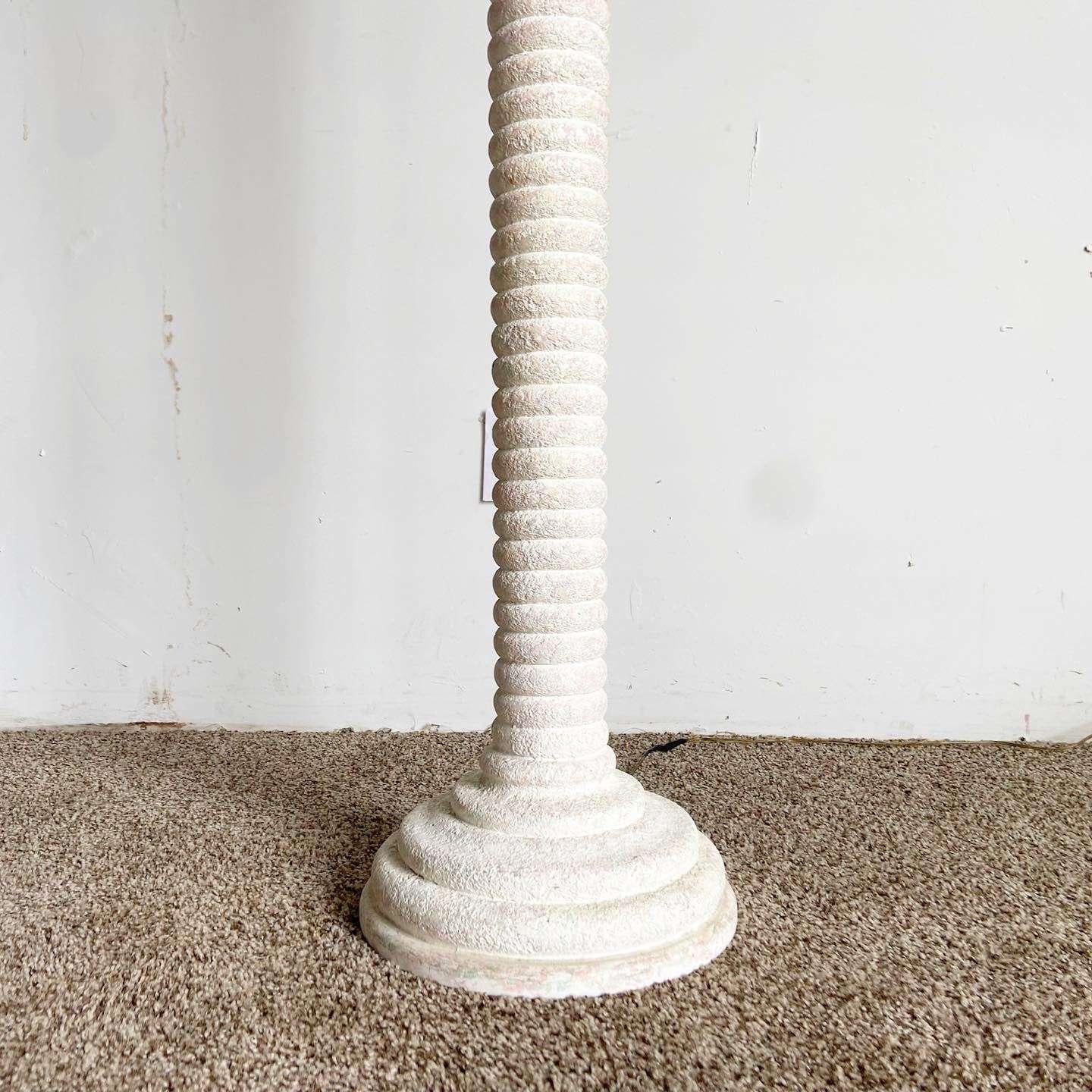 Post-Modern Postmodern Ribbed Color Speckled Pillar Floor Lamp For Sale