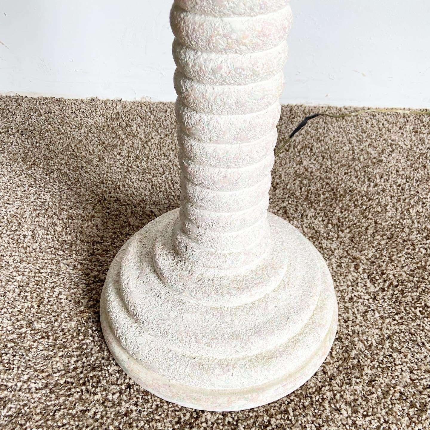 Late 20th Century Postmodern Ribbed Color Speckled Pillar Floor Lamp For Sale