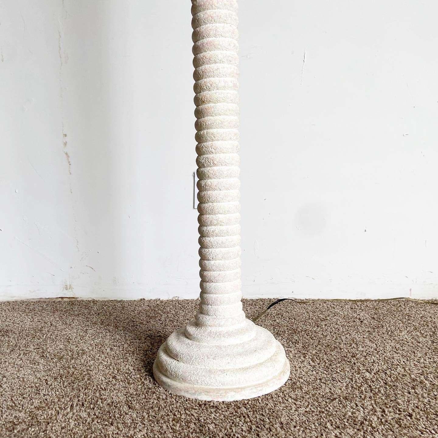 Postmodern Ribbed Color Speckled Pillar Floor Lamp For Sale 2