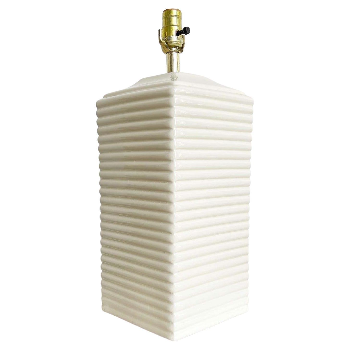 Postmodern Ribbed Column Table Lamp For Sale