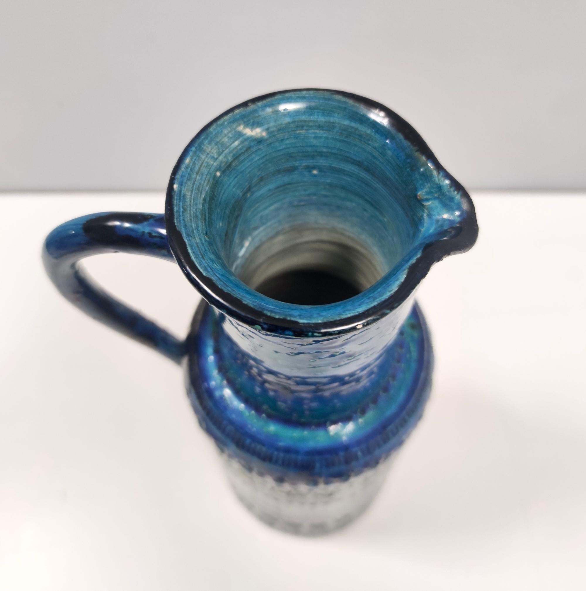 Postmoderne blaue Rimini-Keramikvase von A. Londi und F. Montelupo für Bitossi im Angebot 6