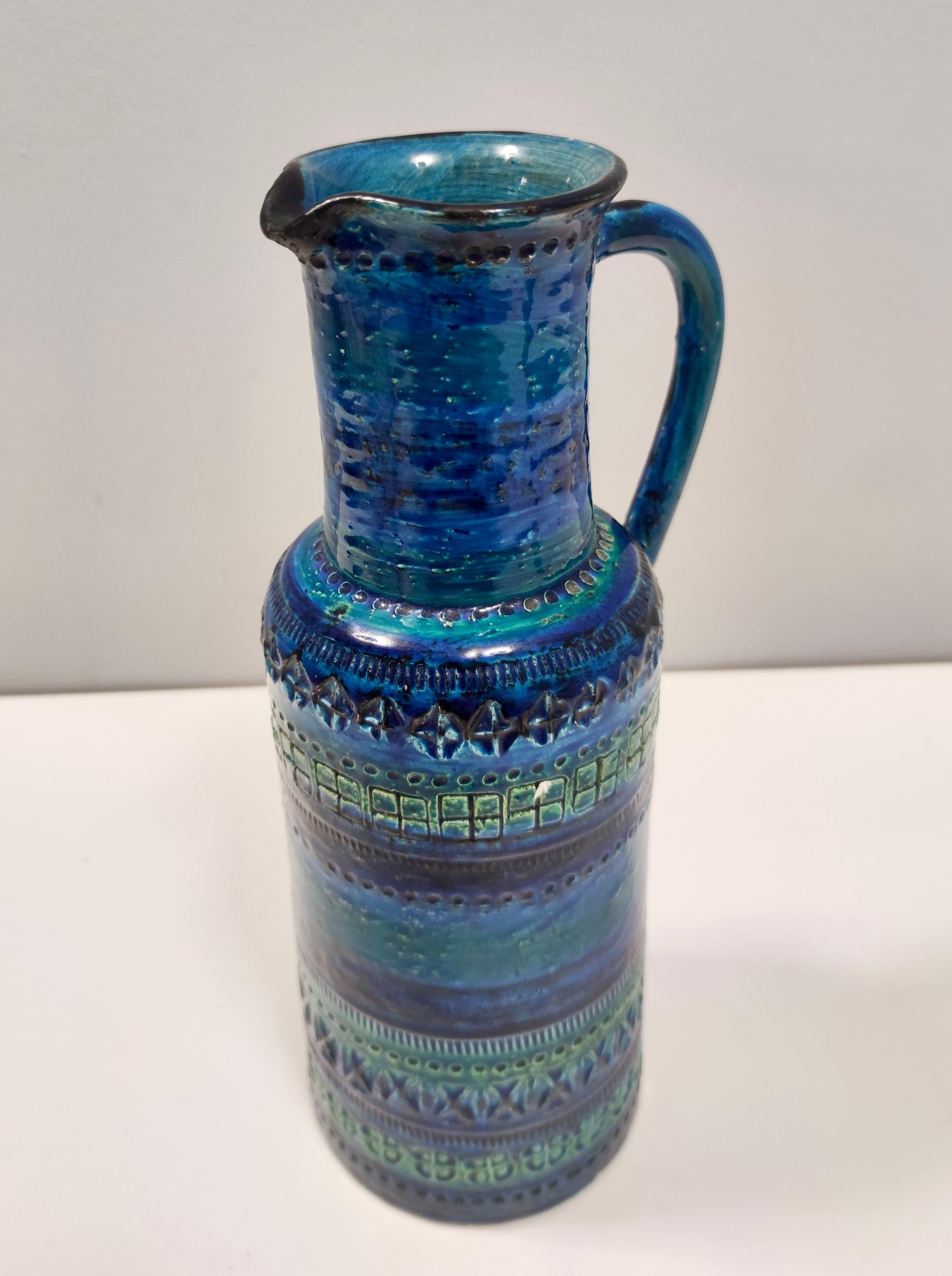 Vase postmoderne en céramique bleu Rimini de A. Londi et F. Montelupo pour Bitossi en vente 2