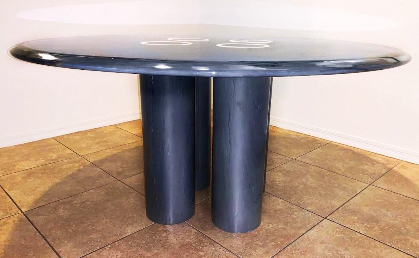 Postmodern Roche Bobois Italian Modern Round Dining Table Angelo Mangiarotti In Good Condition In Brooklyn, NY
