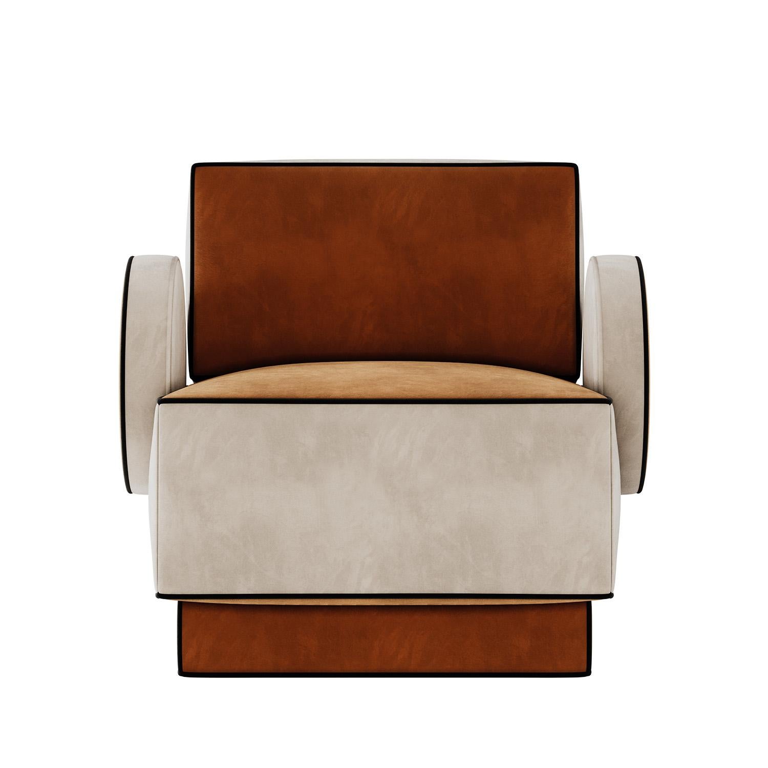 Portugais Fauteuil postmoderne Rondo en velours par Mavo Atelier, fabriqué à la main au Portugal en vente