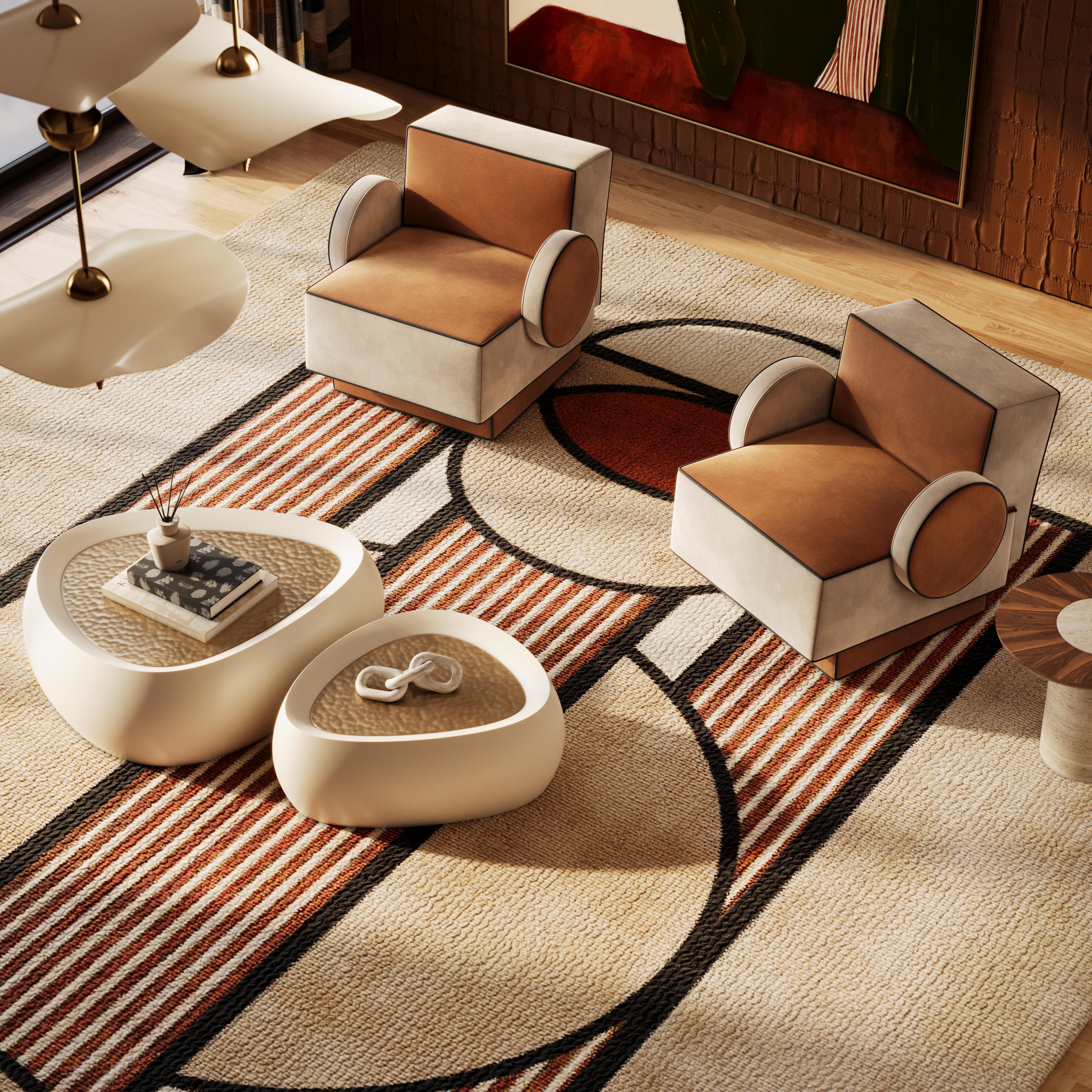 Fauteuil postmoderne Rondo en velours par Mavo Atelier, fabriqué à la main au Portugal en vente 1