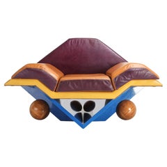 Postmodern Rosenthal Multicoloured Diamond Shaped Club Chair, 1980s