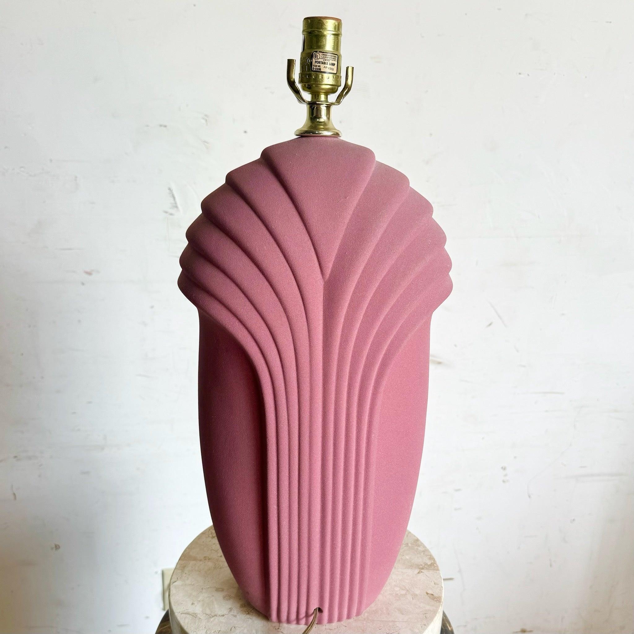 Postmodern hot pink scalloped lamp with a rough texture, ideal for adding a bold statement to any stylish or eclectic decor.
 
 Some marks to the finish as shown in the photos.
 
 We sell items as acquired, without restoring or repairing. Vintage