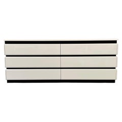 Postmodern Rougier High Gloss White Six Drawer Lacquered Modern Dresser