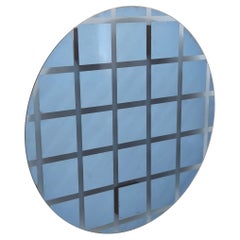 Postmodern Round Blue-Gray Wall Mirror "Andromeda" by Nanda Vigo, Italy, 1976