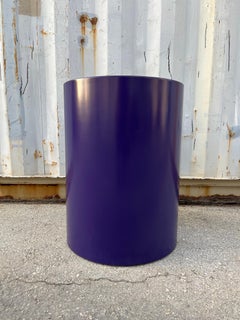 Mesa de centro redonda postmoderna de tambor de Intrex Furniture New York. C Años 70