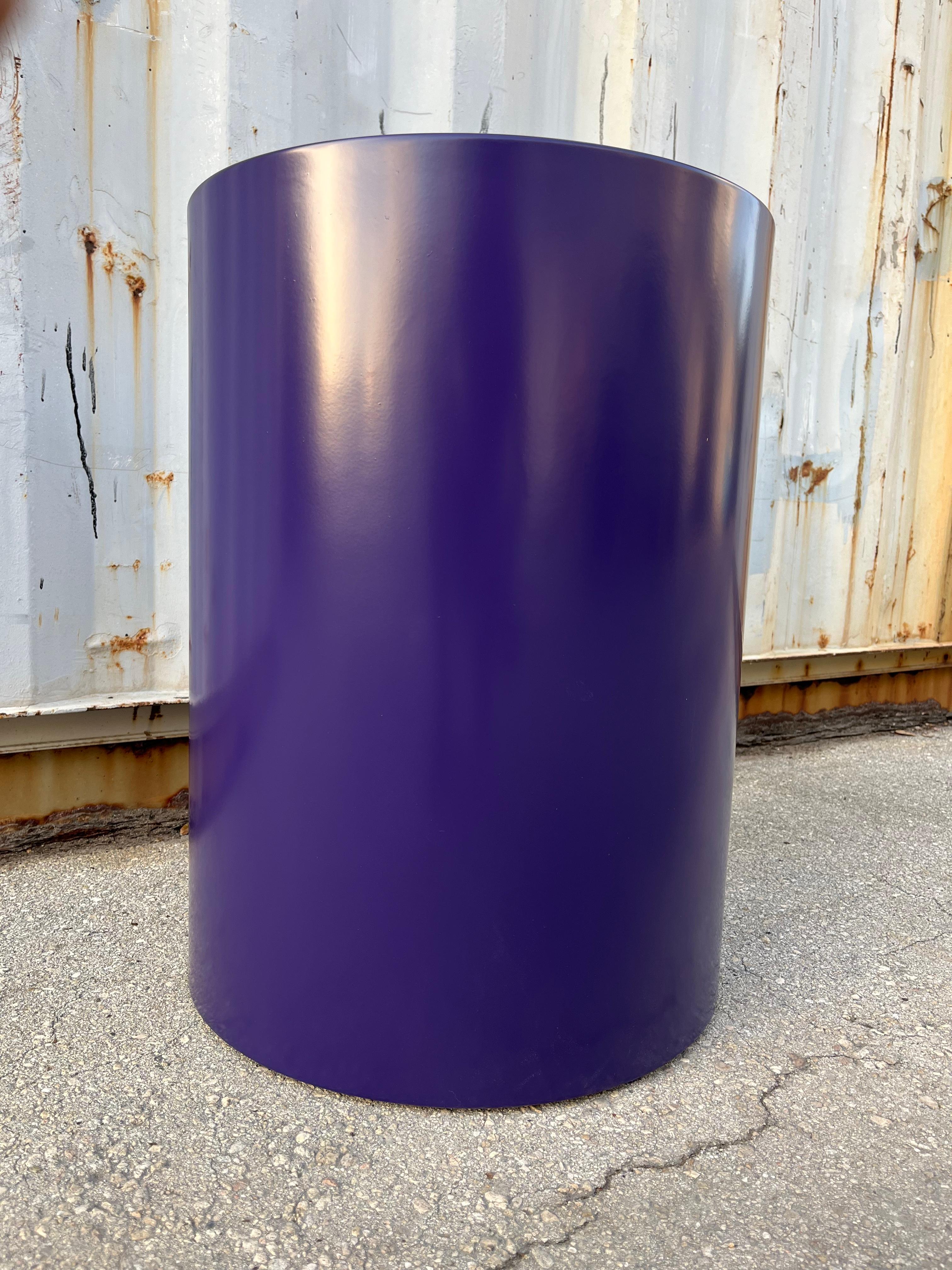 American Postmodern Round Drum Accent Table by Intrex Furniture New York. C 1970s For Sale