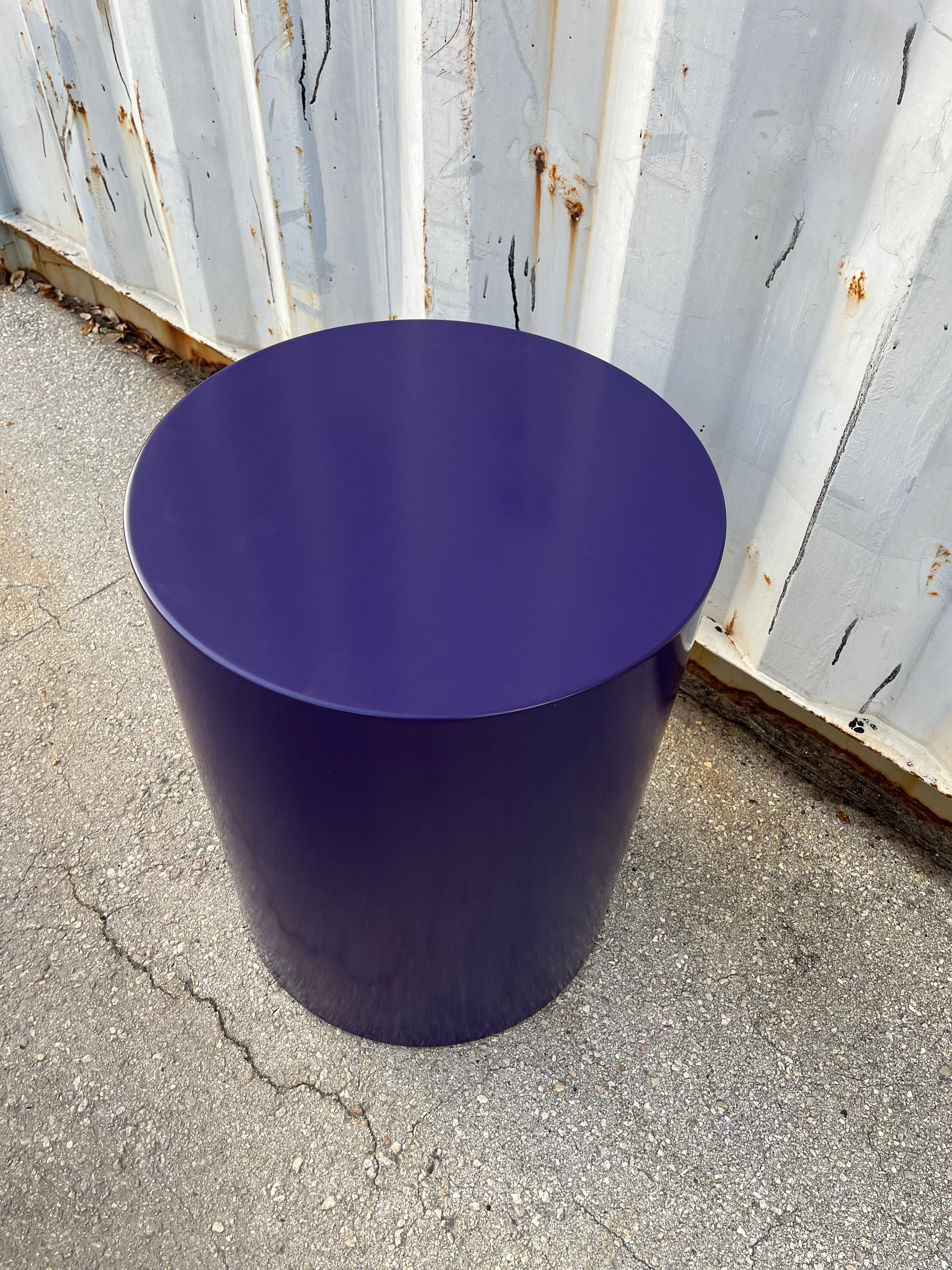 Postmodern Round Drum Accent Table by Intrex Furniture New York. C 1970s In Good Condition For Sale In Miami, FL