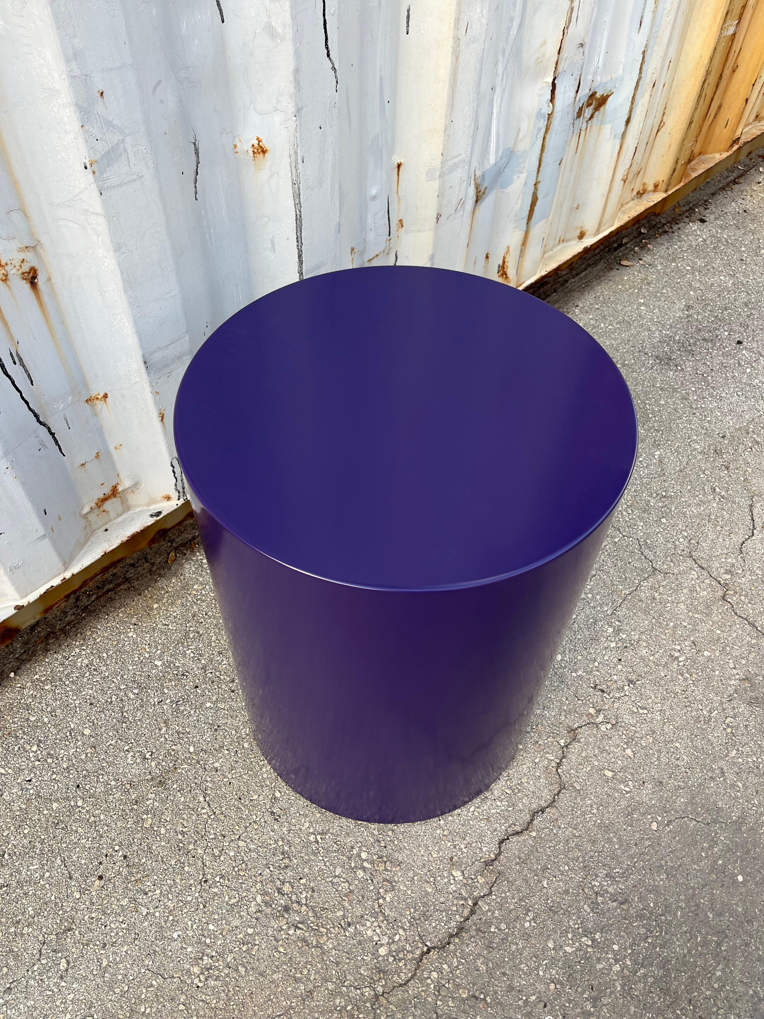 Late 20th Century Postmodern Round Drum Accent Table by Intrex Furniture New York. C 1970s For Sale