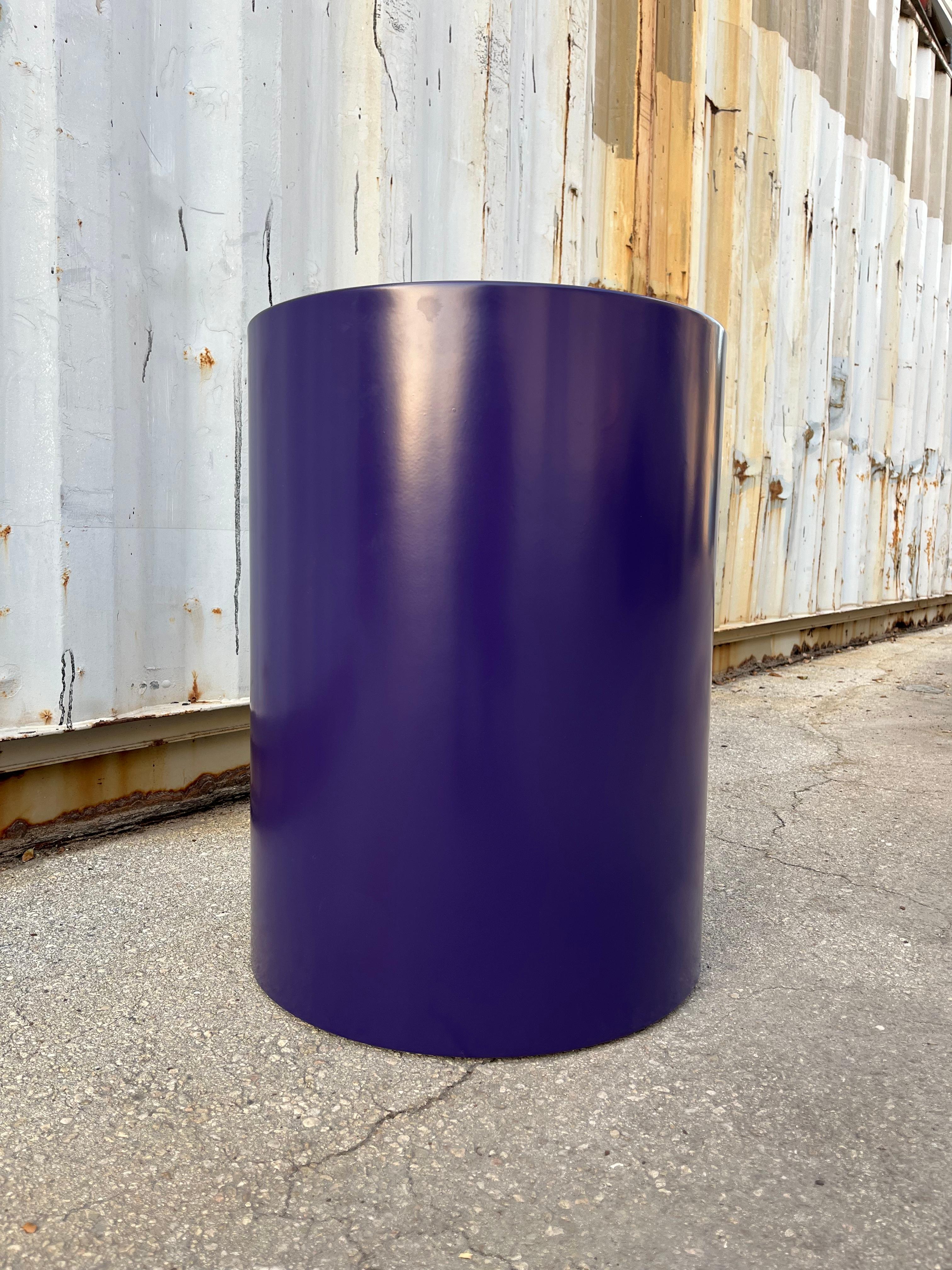 Postmodern Round Drum Accent Table by Intrex Furniture New York. C 1970s For Sale 1