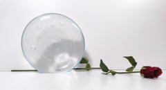 Postmodernes rundes dekoratives Glassstück von Renato Anatrà, signiert, Italien