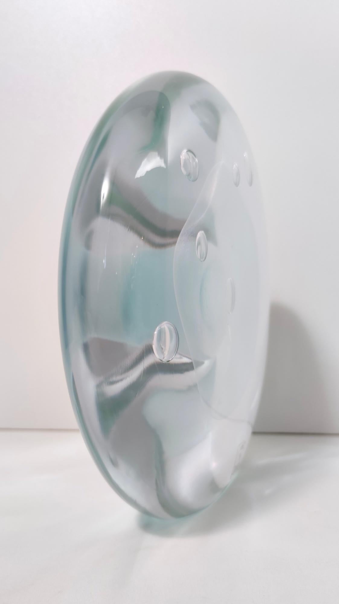 Pièce décorative ronde postmoderne en verre de Renato Anatrà, signée, Italie en vente 1