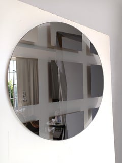 Postmodern Round Smoked Wall Mirror "Andromeda" by Nanda Vigo, Italy, 1976
