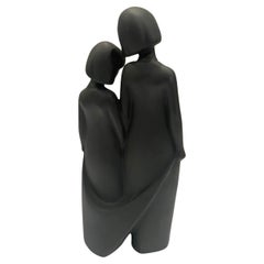 Postmodern Royal Doulton Sisters Basalt Black Mate Ceramic