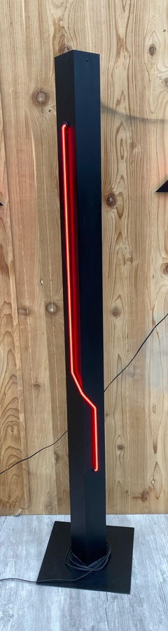 Postmodern Sculpture Torchiere Lamp “Let There Be Neon” Rudi Stern Style
