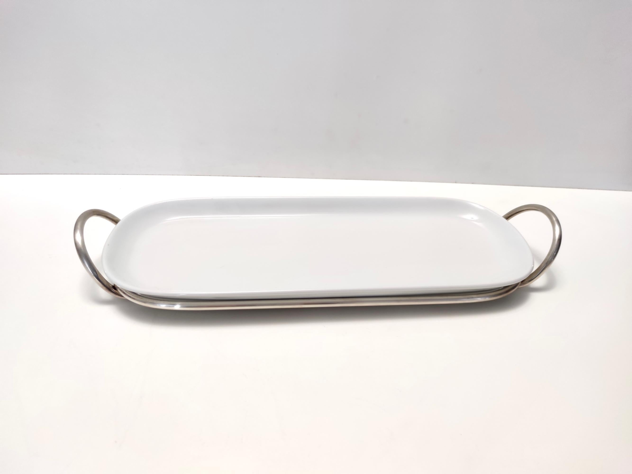 Plato postmoderno Sabattini de cerámica y metal chapado en Sheffield, Italia Italiano en venta