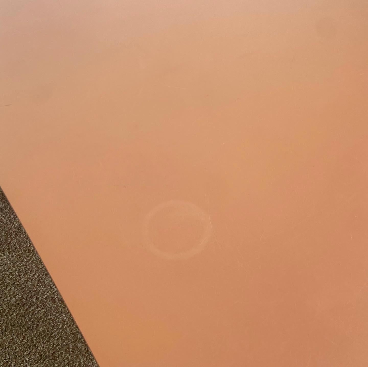 Post-Modern Postmodern Salmon Matte Laminate Parsons Dining Table