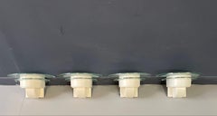 Postmodern Sconces by Luminaire in the Manner of Richard Meier w/ Frosted Glass