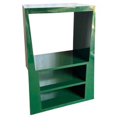 Postmodern Sculpted Green Lacquer Laminate Etagere