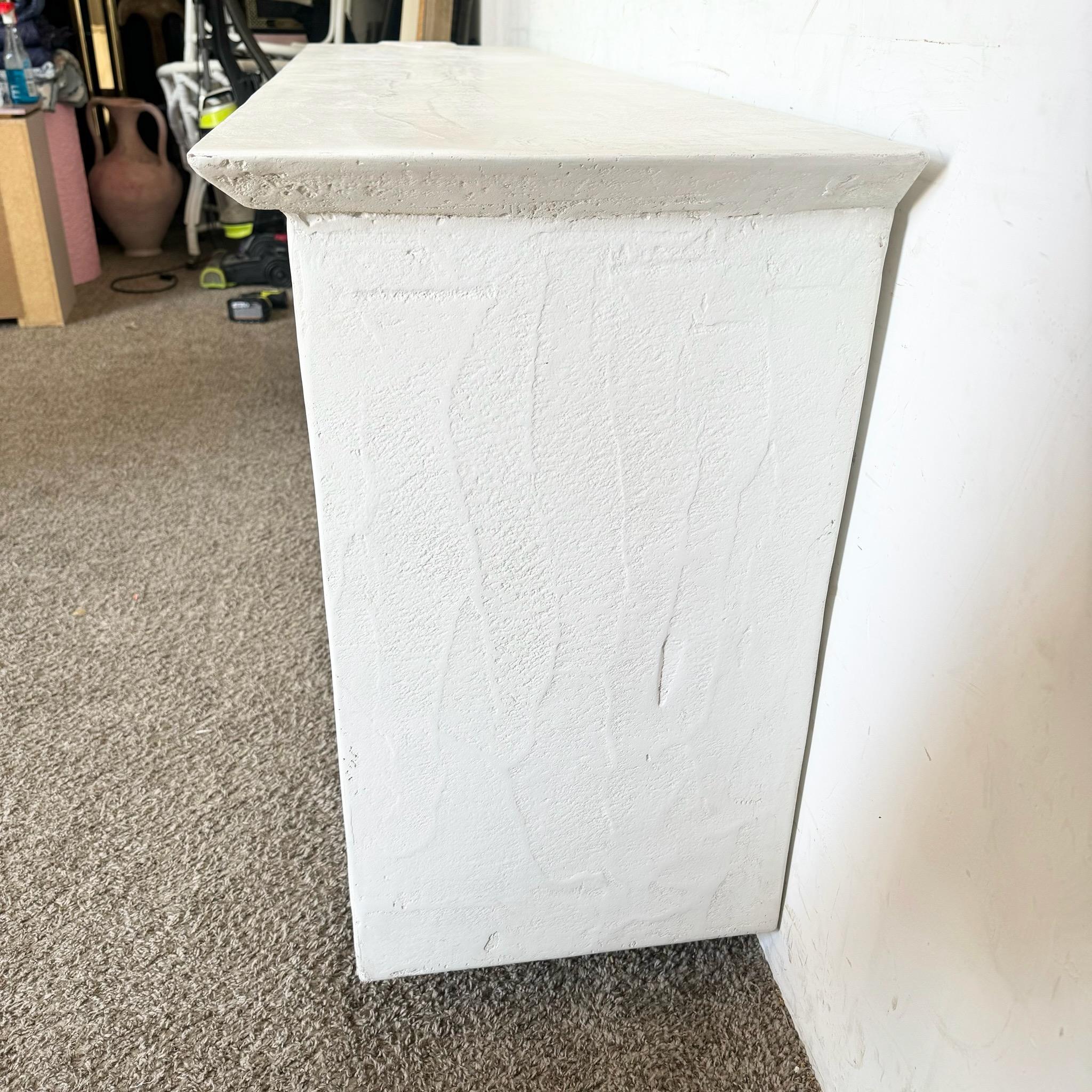 Postmodern Sculpted Plaster White and Pink/Mauve Credenza For Sale 1