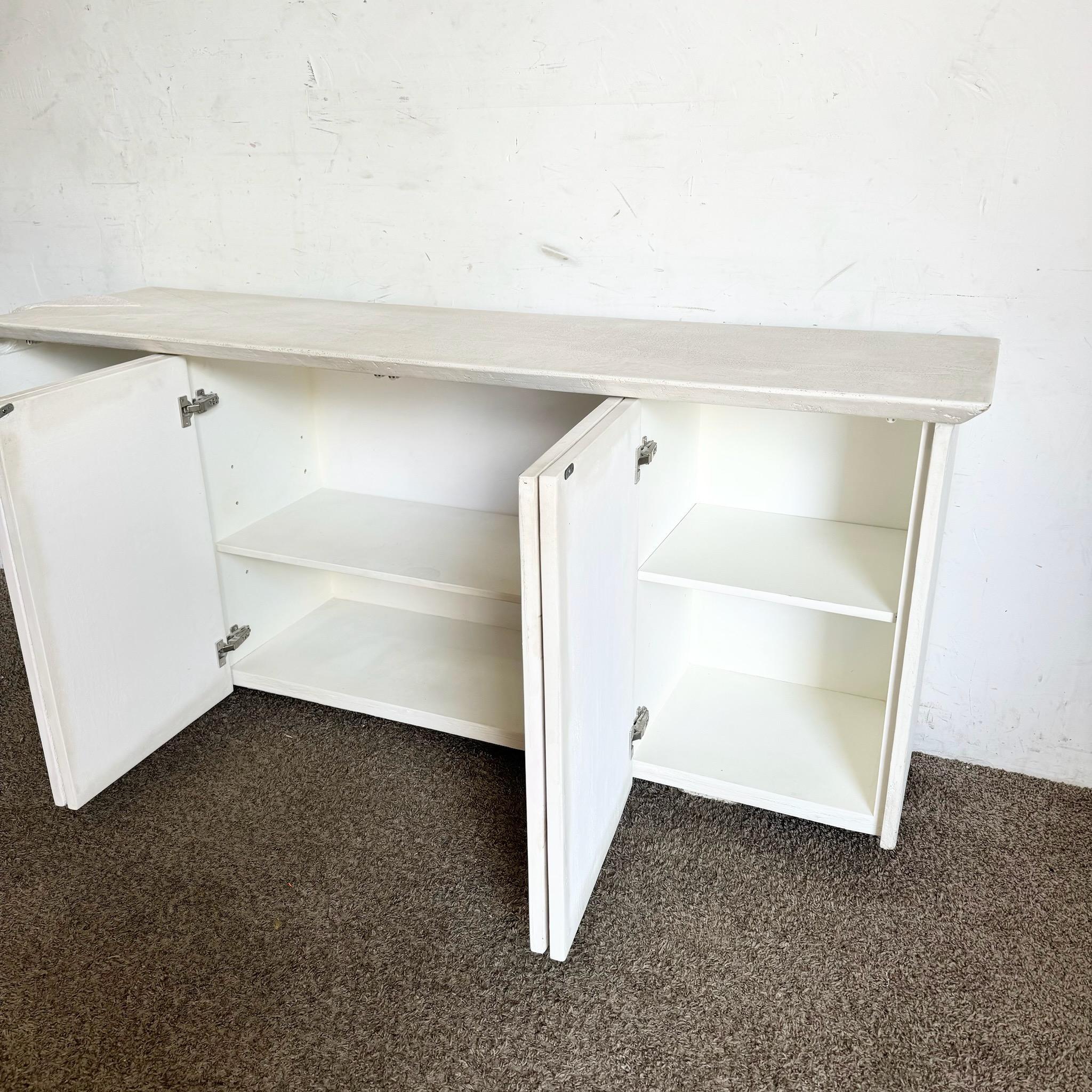 Postmodern Sculpted Plaster White and Pink/Mauve Credenza For Sale 4