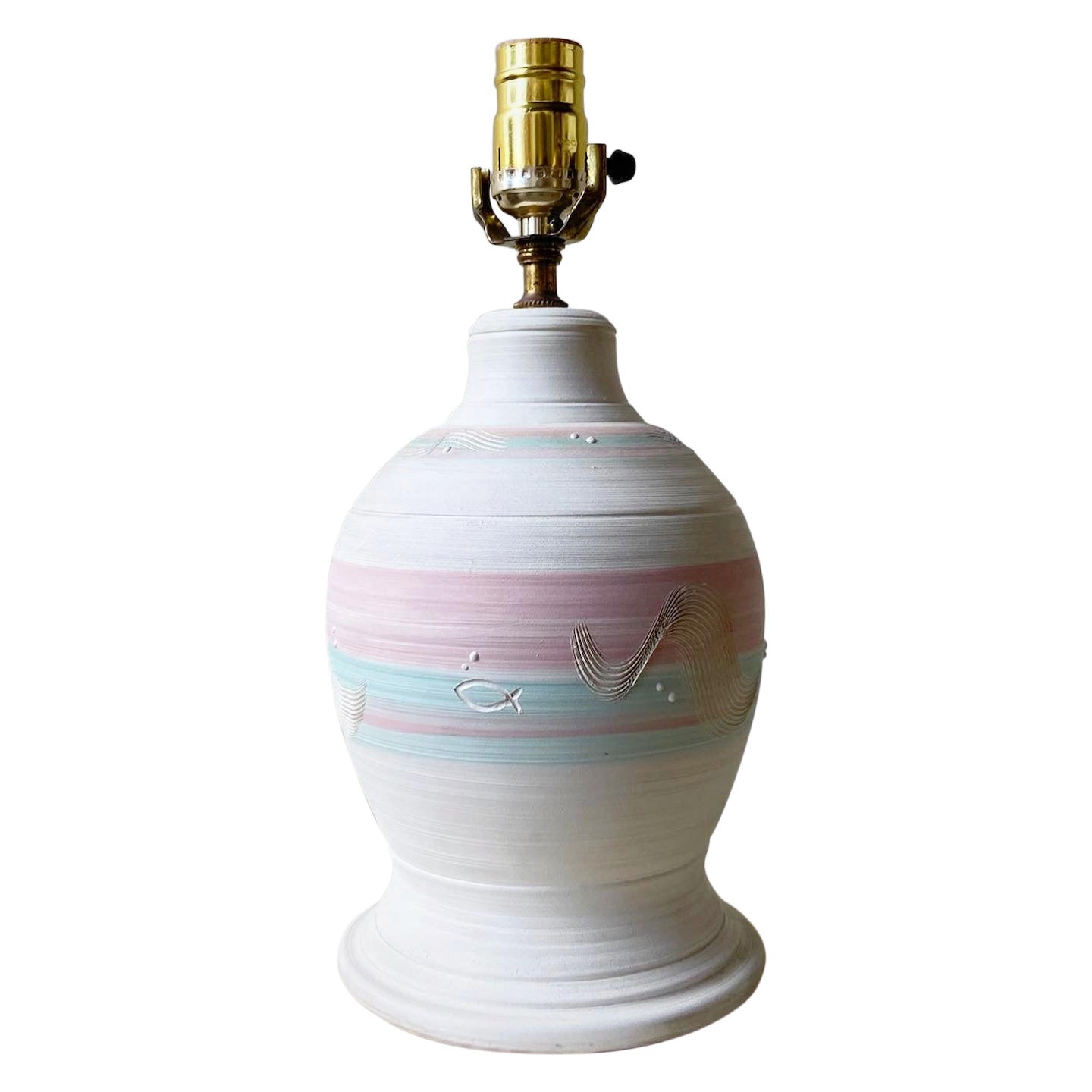 Postmodern Sculpted Pottery Table Lamp