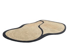 Postmodern Sculpted Tan and Black Area Rug/Carpet