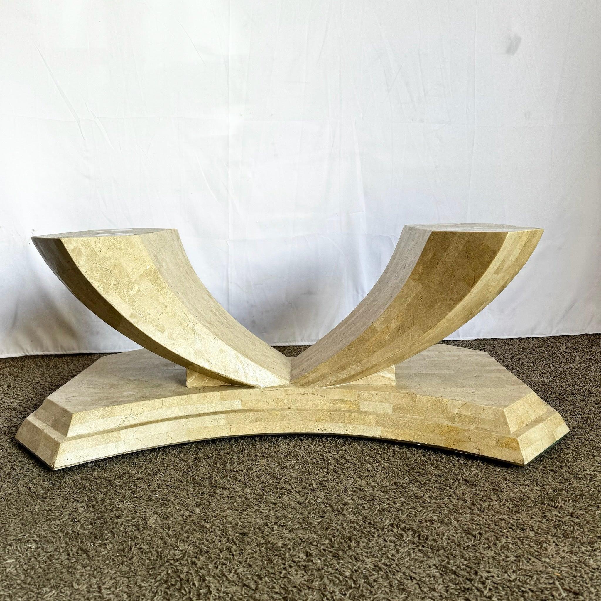 Postmodern Sculpted Tessellated Stone Coffee Table Base In Good Condition For Sale In Delray Beach, FL